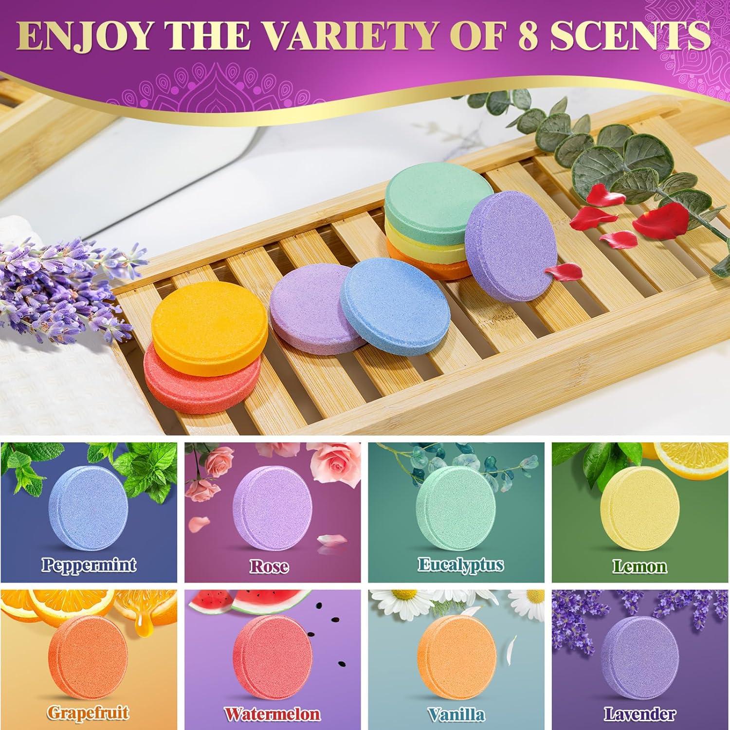 Aromatherapie Duschbomben Geschenkset 8er Pack - SPA für Frauen & Männer - Natürliche Duftstoffe - Vegan & Tierversuchsfrei