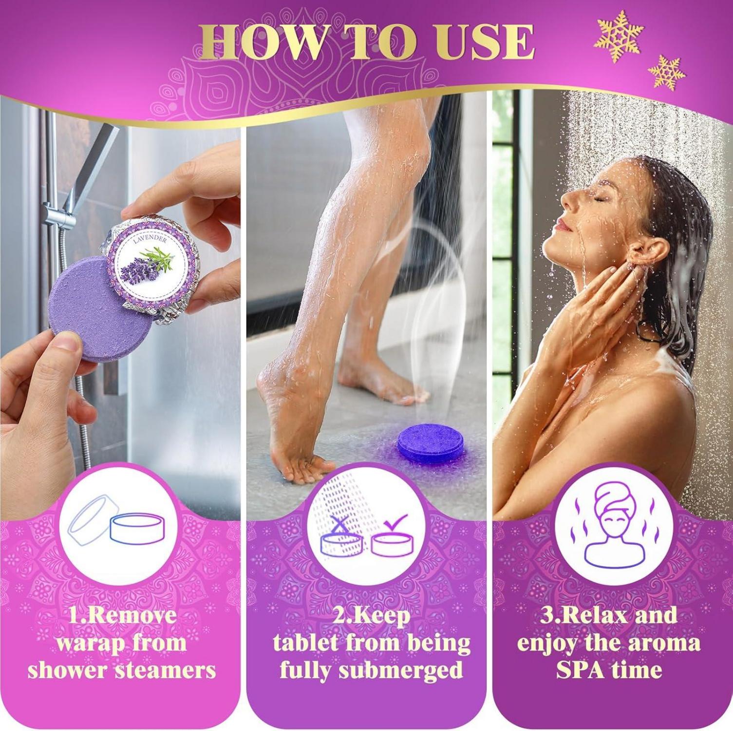 Aromatherapie Duschbomben 8er Set für Frauen Entspannung SPA
