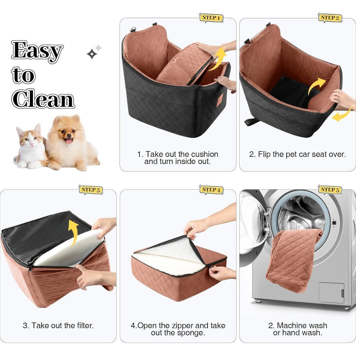 Hunde Autositz mit Tasche & Leine – Bequem & Sicher