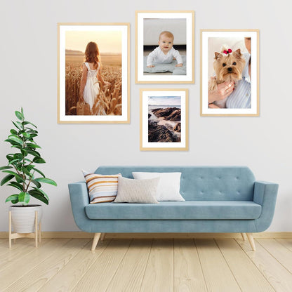 3er-Set Bilderrahmen 30x40 cm aus MDF Acrylglas Holzfarben