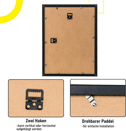 Kollyseek 3er Set Bilderrahmen 30x40cm Schwarz Acrylglas Holz