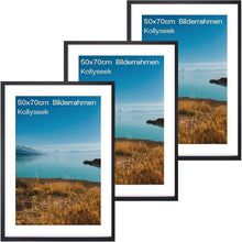 3er Set Bilderrahmen 40x50 cm MDF Acrylglas Schwarz