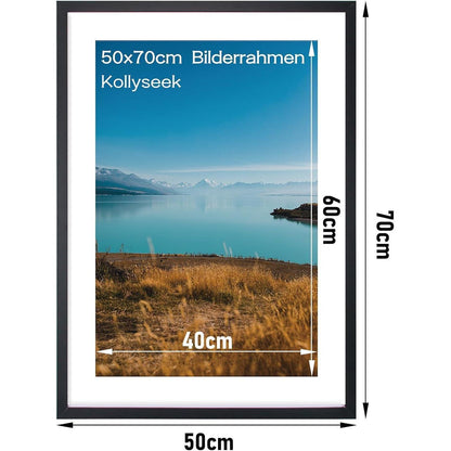 3er Set Bilderrahmen 40x50 cm MDF Acrylglas Schwarz