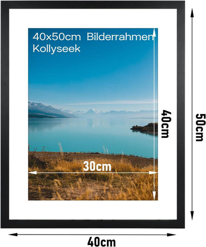 3er Set Bilderrahmen 40x50 cm MDF Acrylglas Schwarz