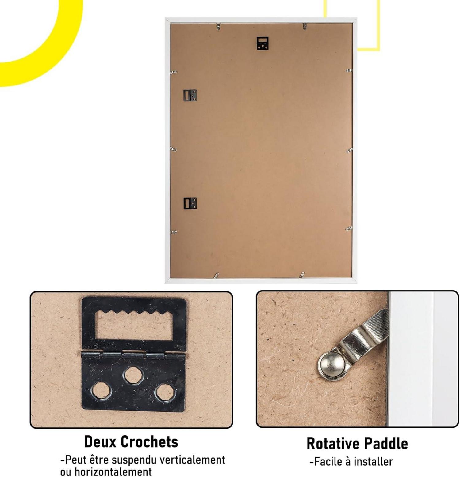 3er Set Bilderrahmen 50x70 cm aus MDF und Acrylglas - Weiß - Wohnzimmer Galerierahmen