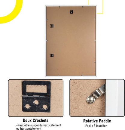 3er Set Bilderrahmen 50x70 cm aus MDF und Acrylglas - Weiß - Wohnzimmer Galerierahmen