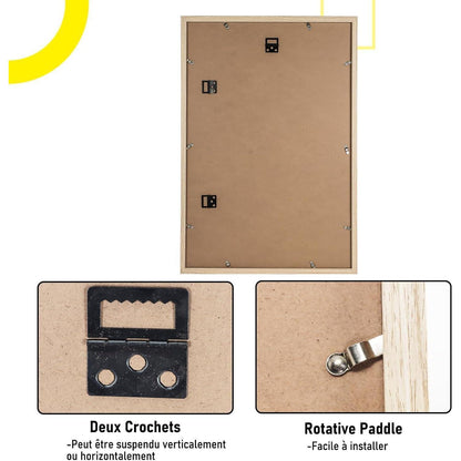 3er-Set Bilderrahmen 40x60cm MDF Acrylglas Holzfarben Home