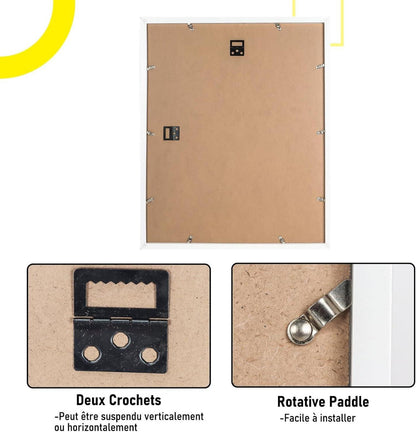 Kollyseek 3er Set Bilderrahmen 40x50 cm MDF Acrylglas Holzfarben