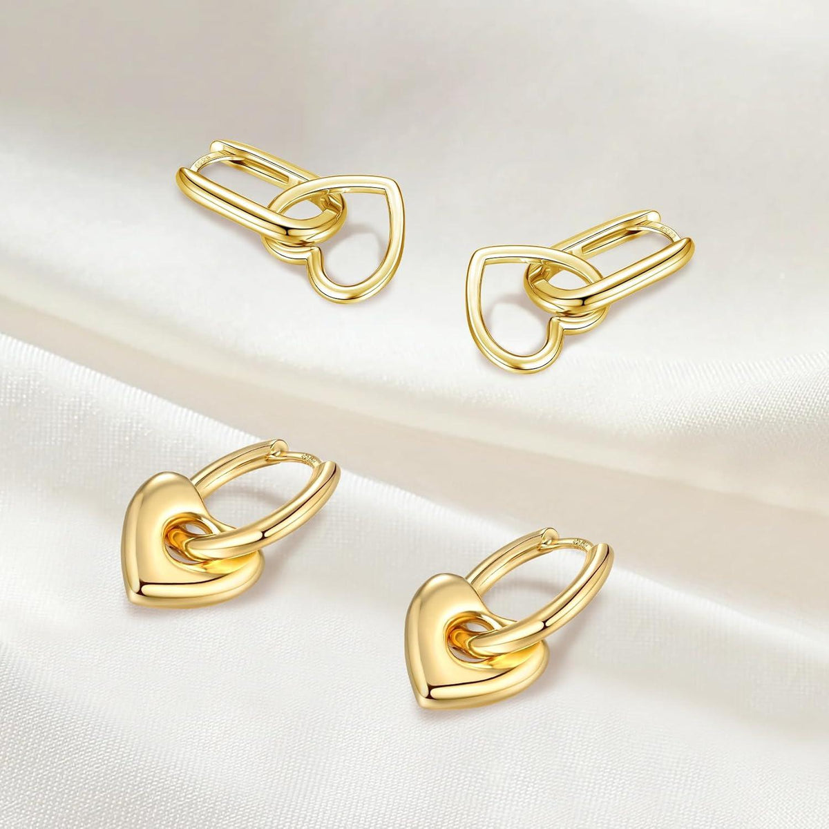 Ohrstecker Herz Sterling Silber 925 Gold überzogen mädchen hypoallergen