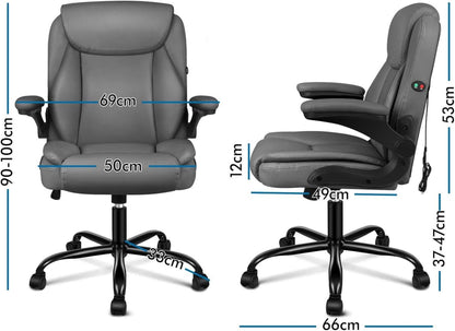 ALFORDSON Ergonomischer Massage Bürostuhl Mid Back Grau