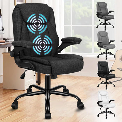 Ergonomischer Massage-Bürostuhl Leinen 150kg Belastbarkeit