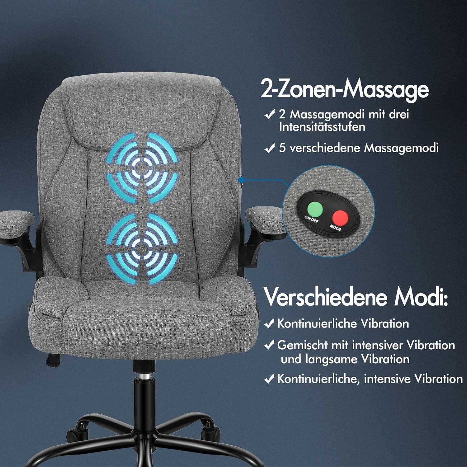 Ergonomischer Massage Bürostuhl mit Armlehne und 150kg Belastung in