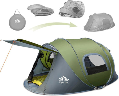 Night Cat Pop Up Zelt Wasserdicht atmungsaktiv für Camping 2-4