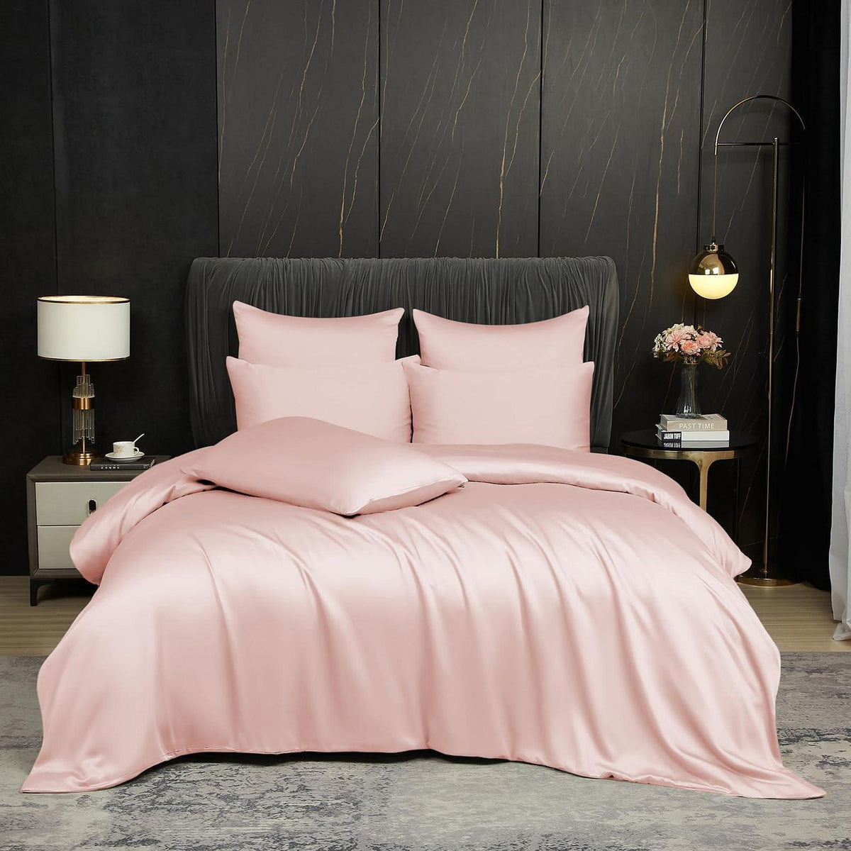 Bambus Bettwäsche Set Rosa 200x220 cm + 2 Kissenbezüge