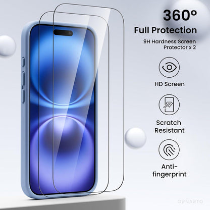 iPhone 16 Hülle mit Kameraschutz Silikon Schutzhülle 6.1 Zoll Blau