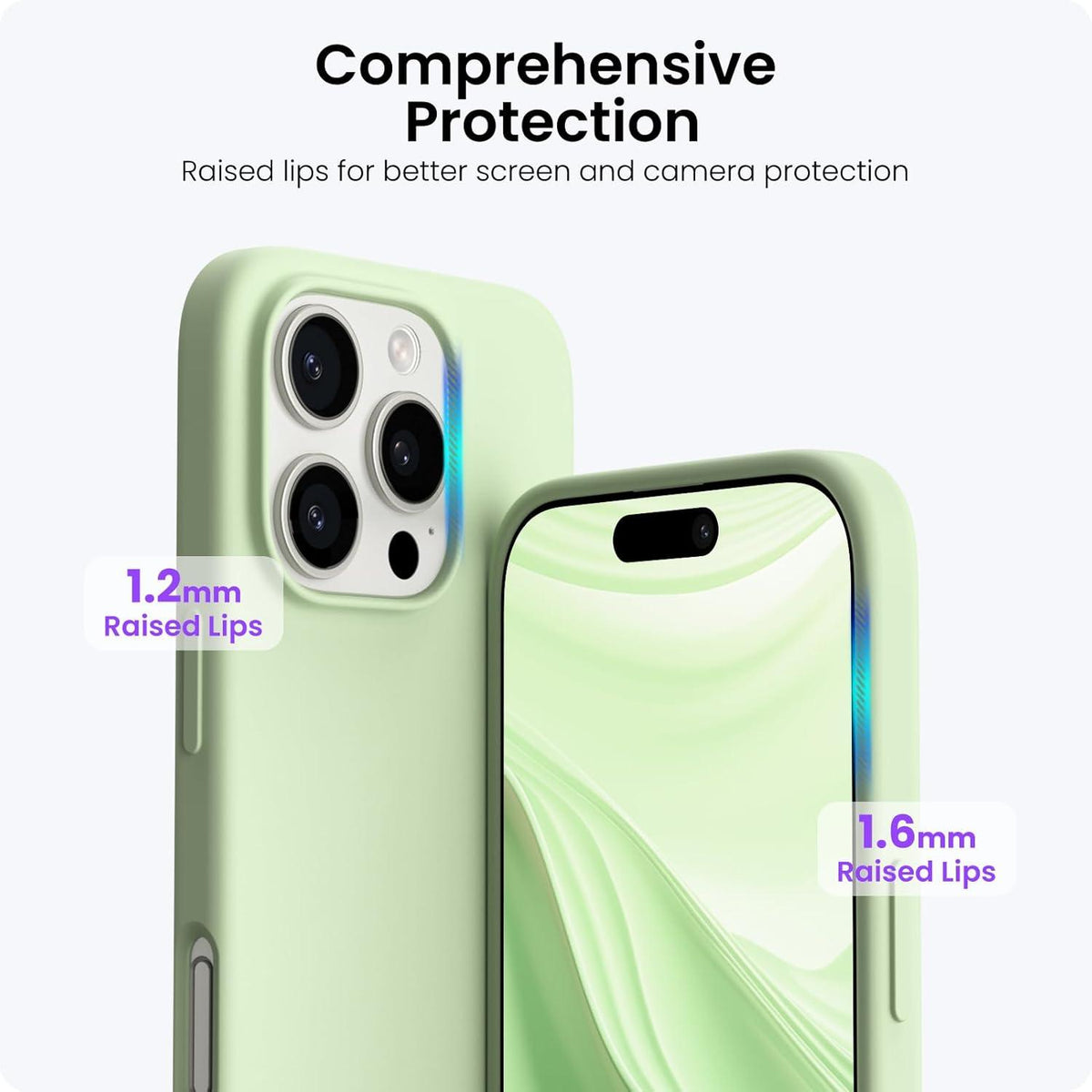 iPhone 16 Pro Hülle Silikon 6,3'' Flüssig Slim Case Kratzfest Stoßfest Leicht Grün