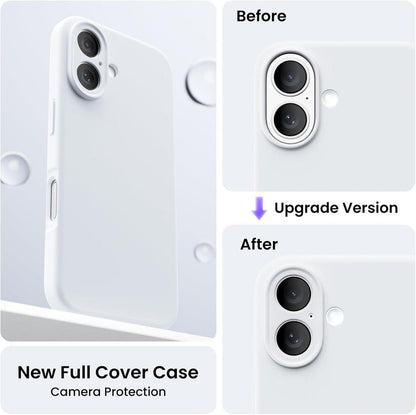 Schutzhülle für iPhone 16 in Weiß mit Kameraschutz und Schutzfolien - Silikon-Handyhülle 6.1 Zoll