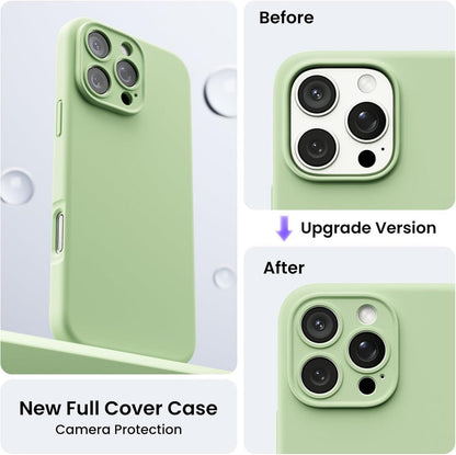 ORNARTO iPhone 16 Pro Max Hülle mit Kameraschutz 2 Schutzfolien Silikon case 6.9 Zoll - Hellgrün