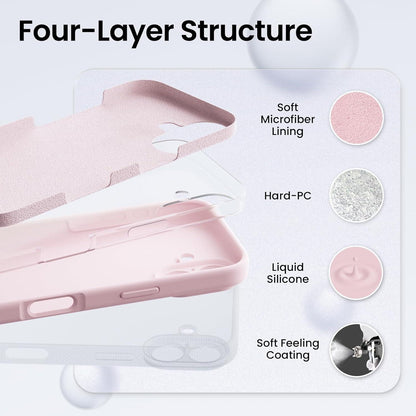 iPhone 16 Hülle Kameraschutz 2 Schutzfolien Silikon Rosa
