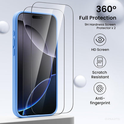 iPhone 16 Pro Max Hülle flüssiges Silikon Kameraschutz 6.9 Zoll Blau