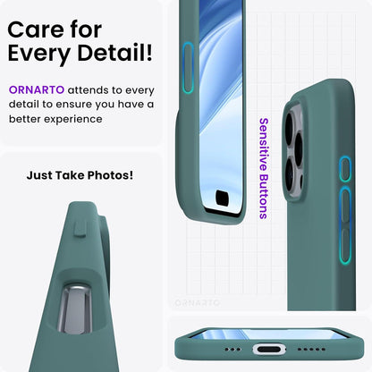 iPhone 16 Pro Hülle Silikon 6,3 Zoll Flüssig Silikon Stoßfest Kratzfest - Grün