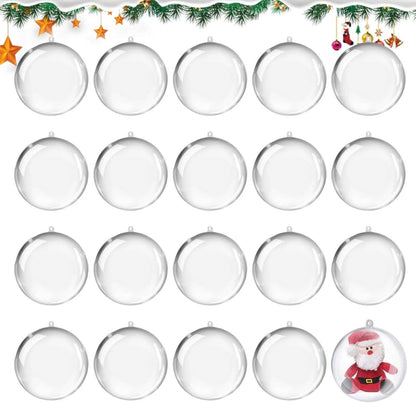20 Weihnachtskugeln Kunststoff Transparent 8cm DIY Christbaumschmuck