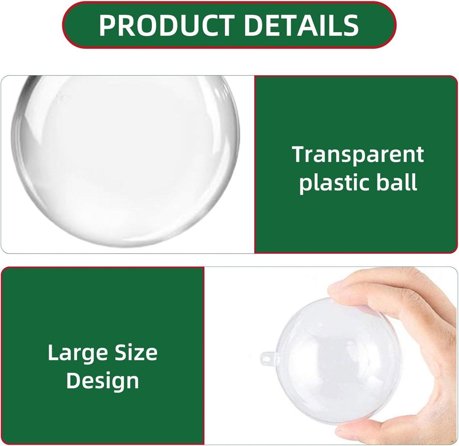 20 Weihnachtskugeln Kunststoff Transparent 8cm DIY Christbaumschmuck