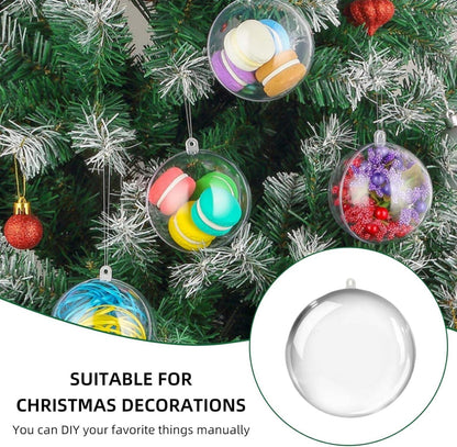 20er Set Transparente Weihnachtskugeln Kunststoff 8cm DIY