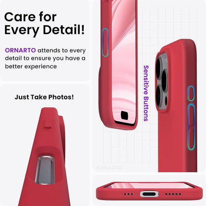 iPhone 16 Pro Silikon Hülle 6,3 Zoll, dünne flüssige Schutzhülle Rot