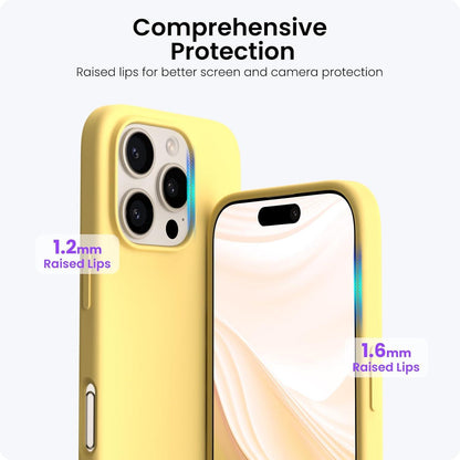 iPhone 16 Pro Hülle Silikon 6,3 Zoll Kratzfeste stoßfeste Schutzhülle Leicht Gelb
