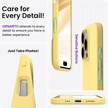 Hülle für iPhone 16 Pro 6,3 Zoll Silikon stoßfeste Schutzhülle Gelb