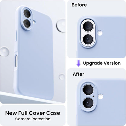 Handyhülle iPhone 16 Hülle Silikon Kameraschutz 2 Schutzfolien 6.1 Zoll Baby Blau