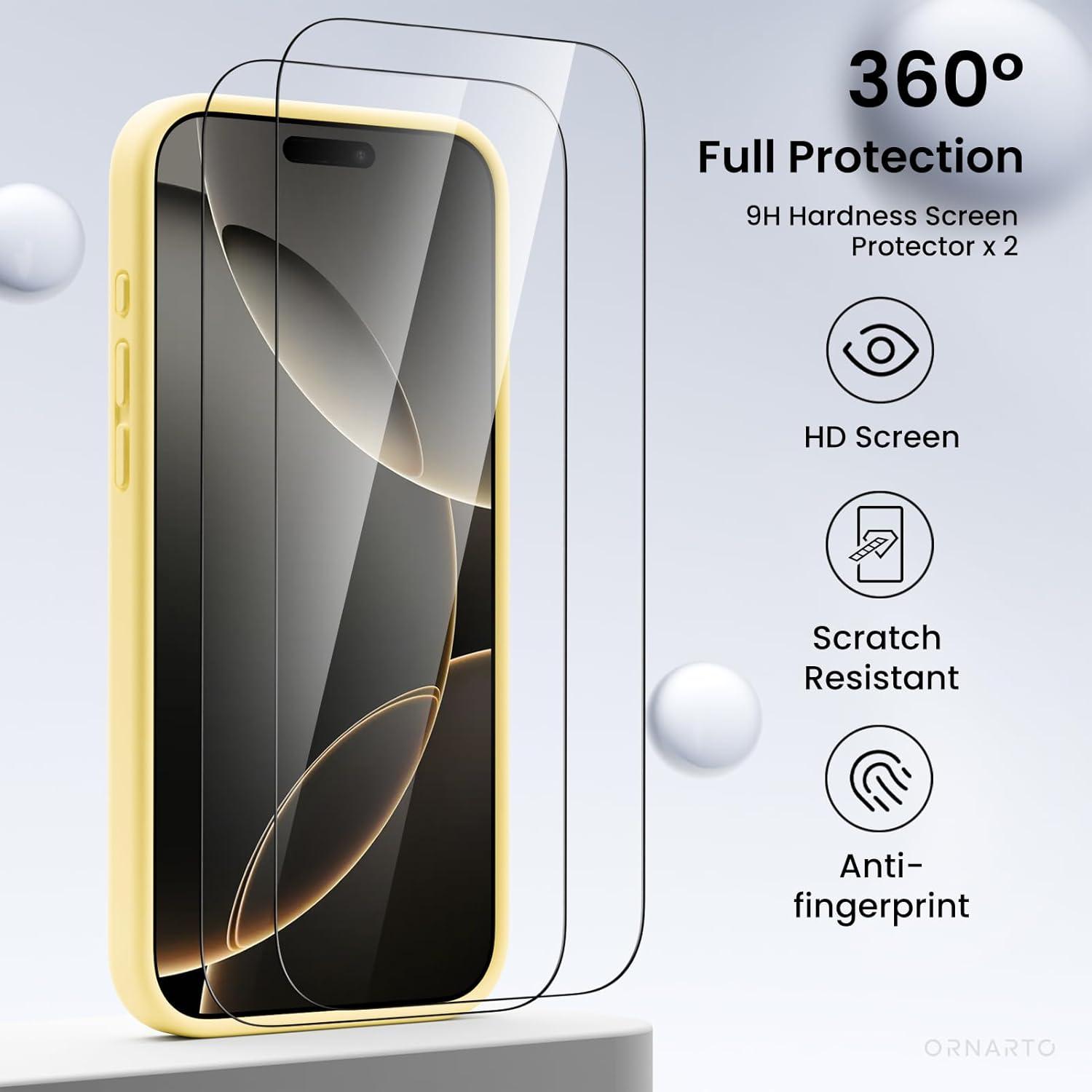 Hülle für iPhone 16 Pro Max, flüssiges Silikon, Kameraschutz, 2