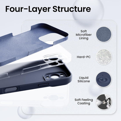 Silikon Handyhülle für iPhone 16 Pro Max mit Kameraschutz - Blau
