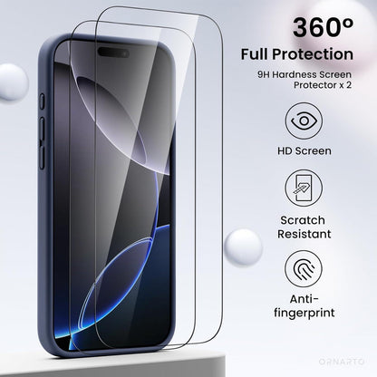 iPhone 16 Pro Max Hülle Kameraschutz 2 Schutzfolien Flüssiges Silikon