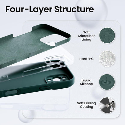 Flüssiges Silikon Hülle Kameraschutz Schutzfolien iPhone 16 Pro Max