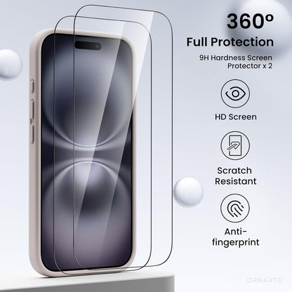 iPhone 16 Hülle Kameraschutz 2 Schutzfolien Silikon stoßfest 6.1 Zoll