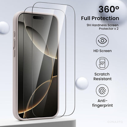 iPhone 16 Pro Max Hülle Silikon Kameraschutz 2 Schutzfolien 6.9 Zoll