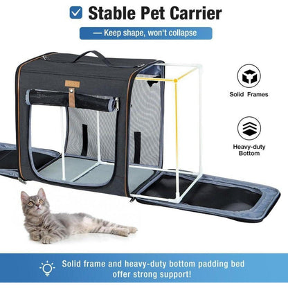 2-in-1 Haustier Transportbox: Hundebox & Katzentrage, Faltbar