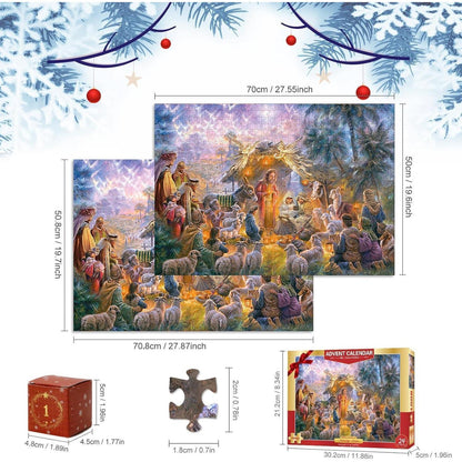 Adventskalender Puzzle 2024 Weihnachten 1008 Teile für