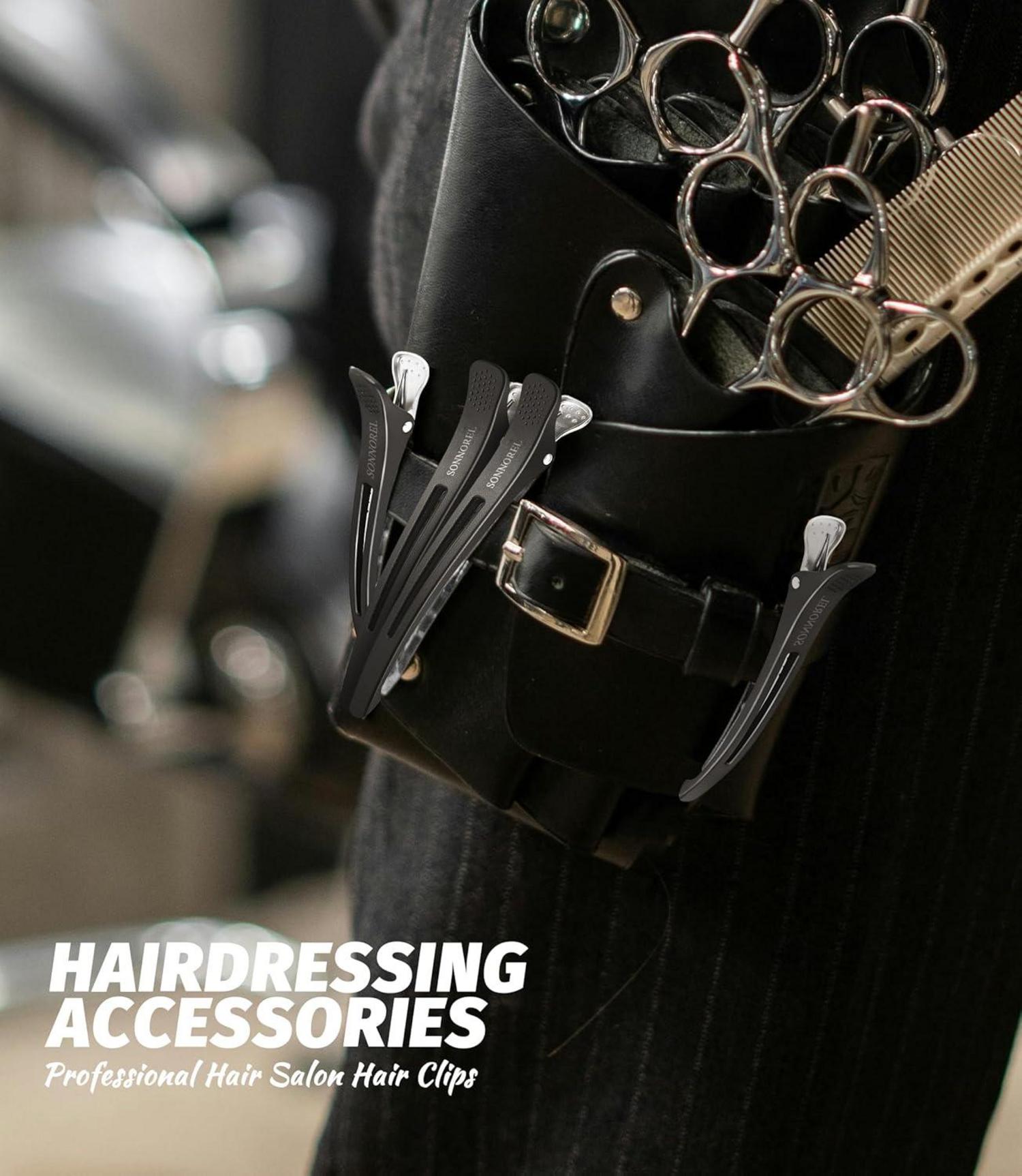 12 Stück Haarklammer für Friseur Salon Rutschfeste Abteilklammern Silikonband