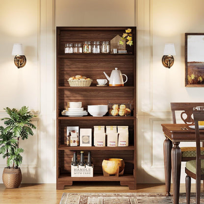 Vintage 6-Tier Bücherregal 180cm – Stehendes Regal für Wohnzimmer & Büro