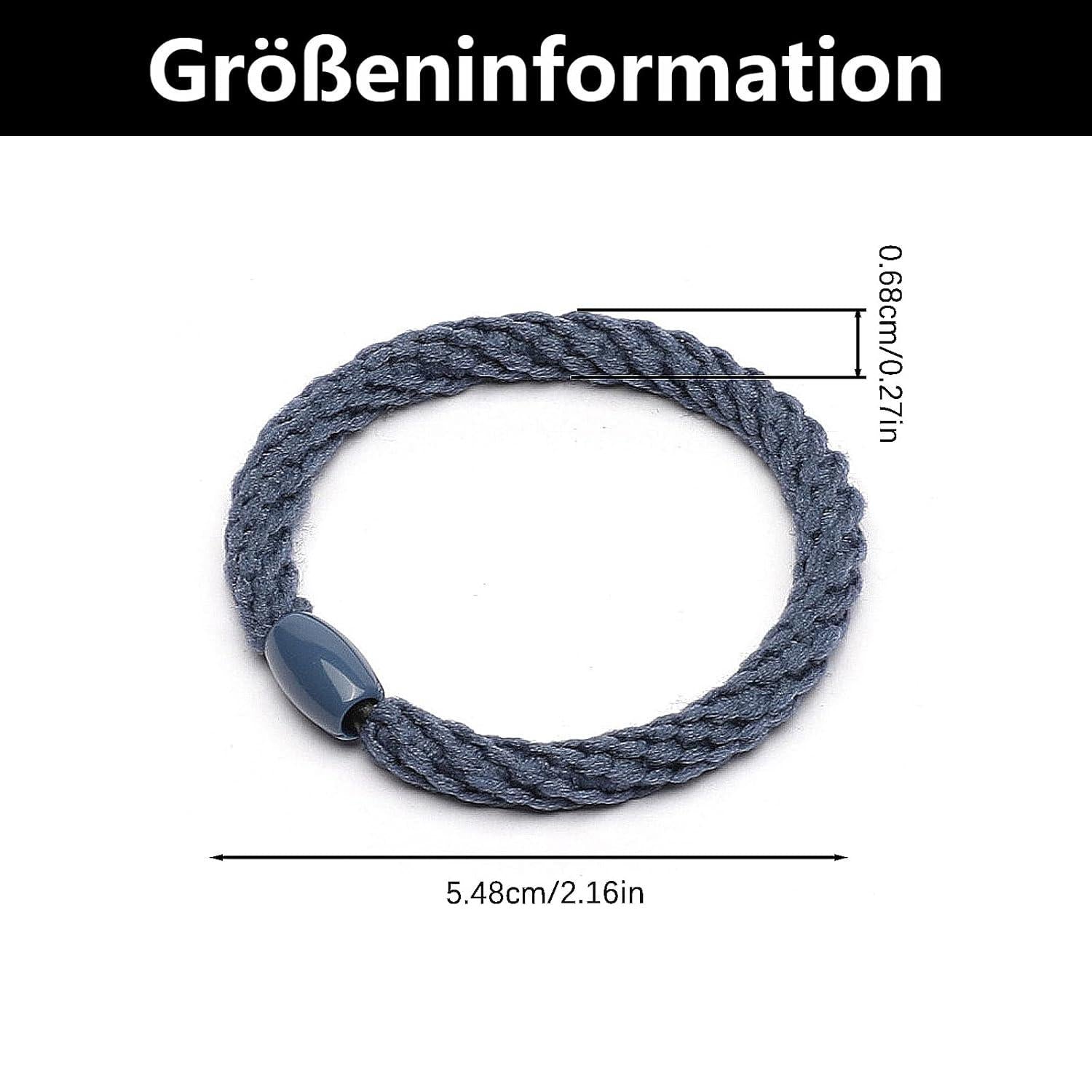 12 Stück Geflochtene Haargummis Elastische Armbänder - Damen