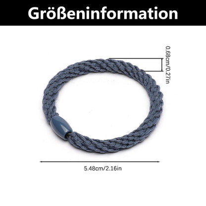 12 Stück Geflochtene Haargummis Elastische Armbänder - Damen