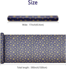 Blaues Kraftpapier Weihnachtsgeschenkpapier mit goldener