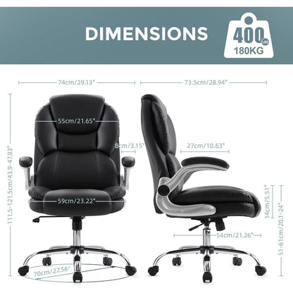 Bürostuhl Ergonomisch Schwarz höhenverstellbar mit Armlehne