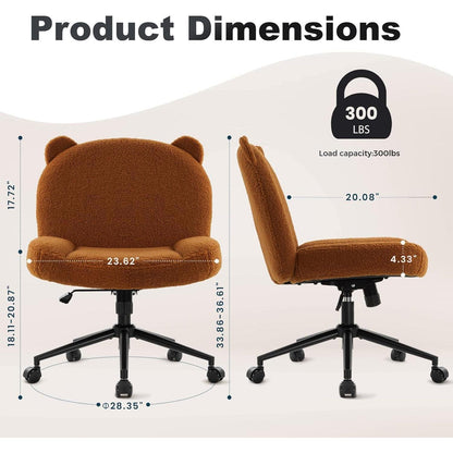 Ergonomischer Bürostuhl ohne Armlehnen, Schreibtischstuhl