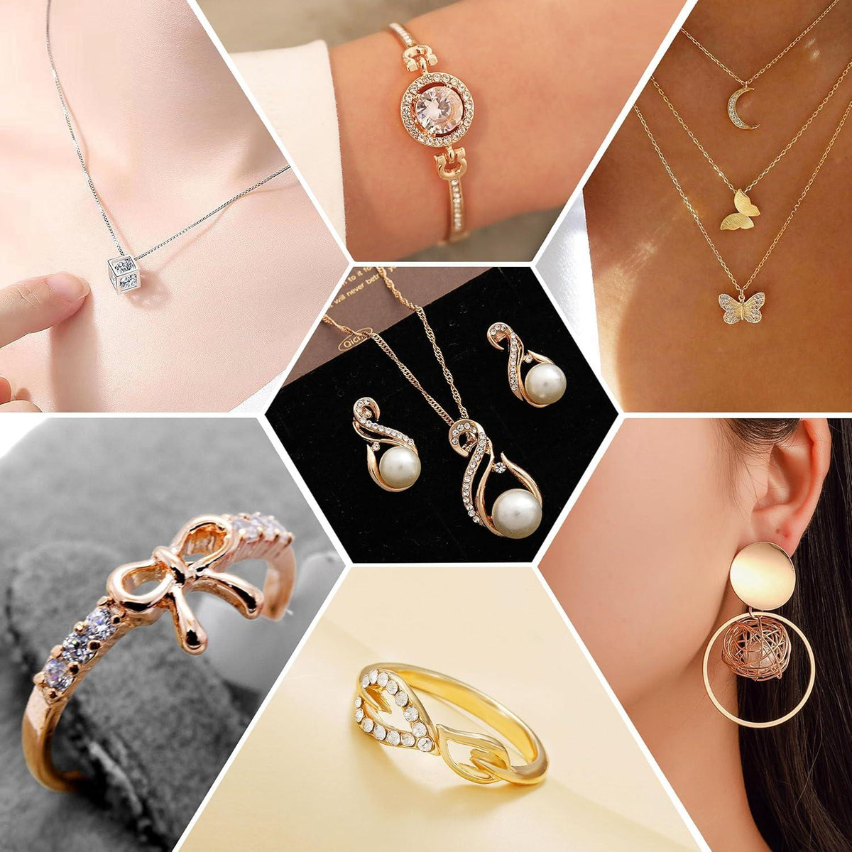 ZJTAPE Damen Schmuck Adventskalender 2024 - Armband Halskette Ring Ohrringe