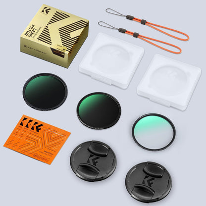 77mm Nano Filterset: Polfilter UV ND1000 für Objektive