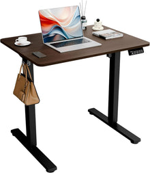 Elektrischer Höhenverstellbarer Schreibtisch 80x60cm Schwarz Walnuss